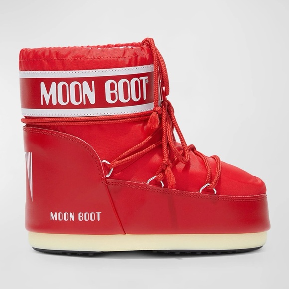 Moon Boot Icon Red/White Short Snow Boots 8-9.5 US - Picture 1 of 4